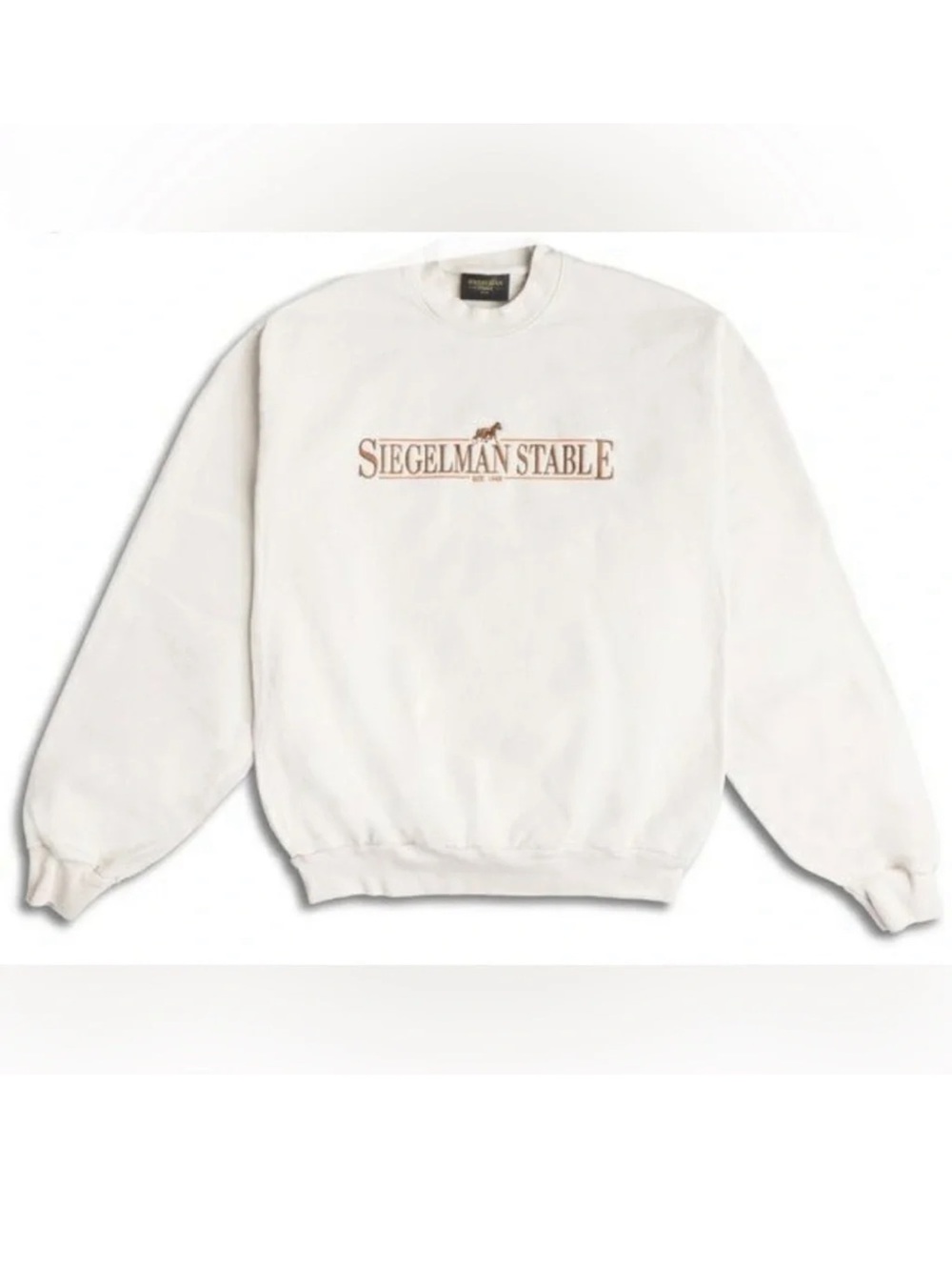 Siegelman Stable Cream and Orange Crewneck Sweatshirt